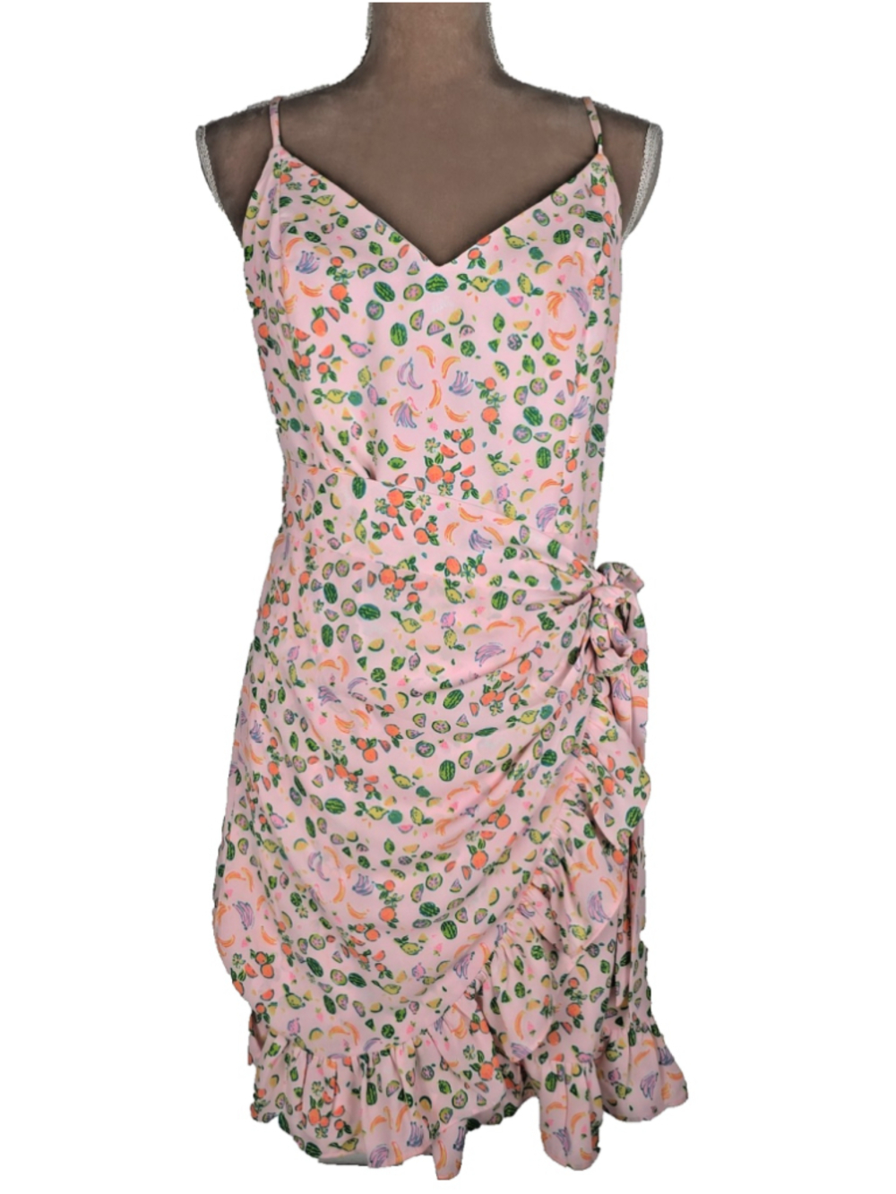Lilly Pulitzer Alisa Ruffle Wrap Dress Juicy Fruit Sz 10 Beach Vacation Tropical